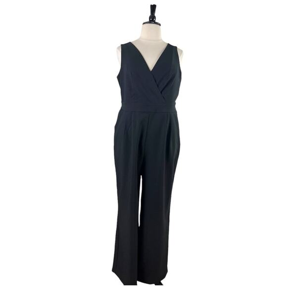Torrid Jumpsuit Wrap Top V-neck Sleeveless Black Wide Leg Women’s Plus Size 14 - Picture 1 of 11
